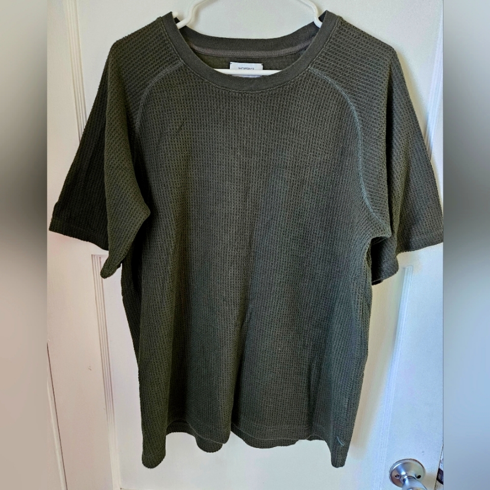 SATURDAYS SURF NYC Green Mesh Shirt Size Large